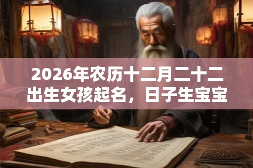 2026年农历十二月二十二出生女孩起名，日子生宝宝好吗？