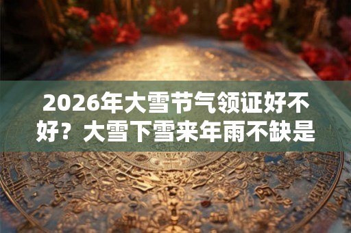 2026年大雪节气领证好不好?大雪下雪来年雨不缺是什么意思? 2026年大雪节气领证好不好?大雪下雪来年雨不缺是什么意思?