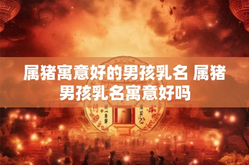 属猪寓意好的男孩乳名 属猪男孩乳名寓意好吗