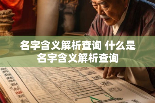 名字含义解析查询 什么是名字含义解析查询 名字含义解析查询 什么是名字含义解析查询