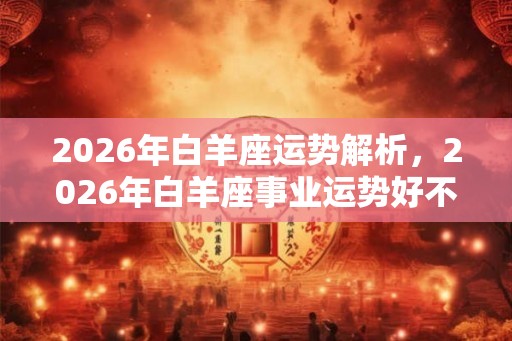 2026年白羊座运势解析，2026年白羊座事业运势好不好？