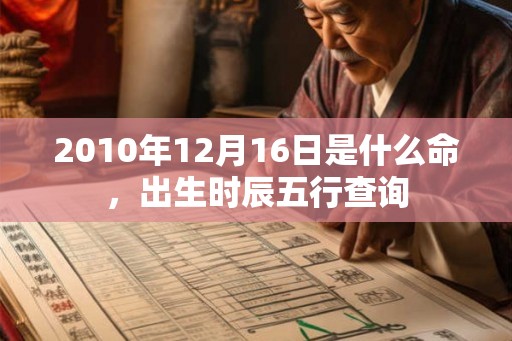 2010年12月16日是什么命，出生时辰五行查询