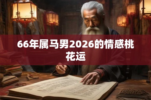 66年属马男2026的情感桃花运