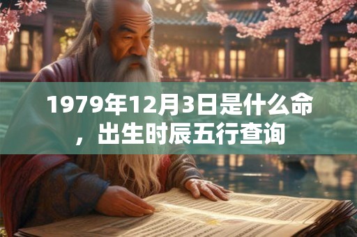 1979年12月3日是什么命，出生时辰五行查询