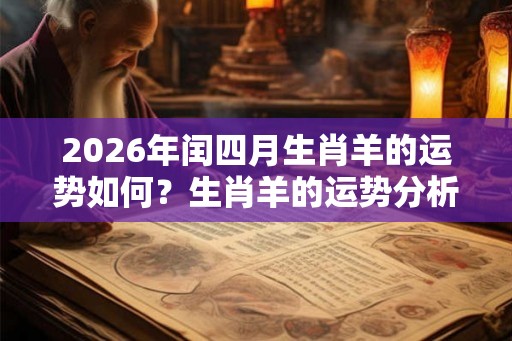 2026年闰四月生肖羊的运势如何？生肖羊的运势分析