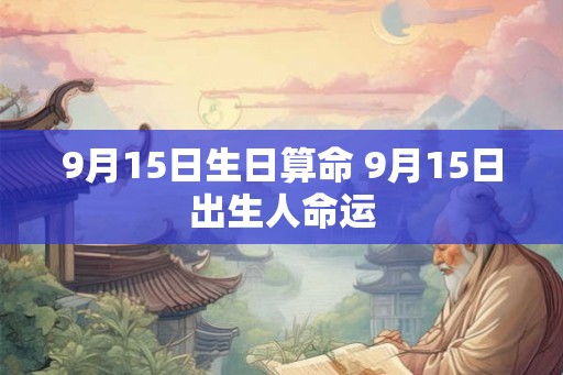 9月15日生日算命 9月15日出生人命运