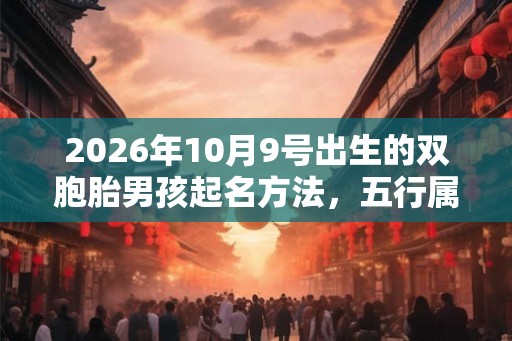 2026年10月9号出生的双胞胎男孩起名方法，五行属什么