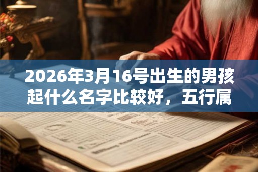 2026年3月16号出生的男孩起什么名字比较好，五行属什么
