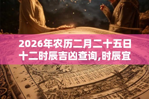 2026年农历二月二十五日十二时辰吉凶查询,时辰宜忌查询