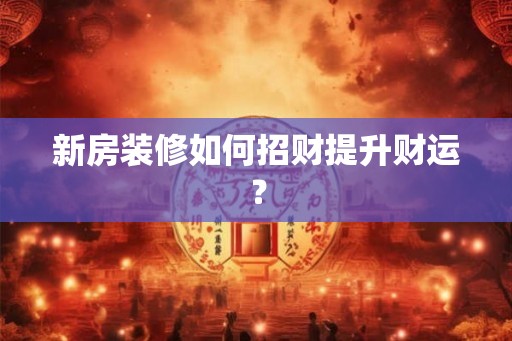 新房装修如何招财提升财运？