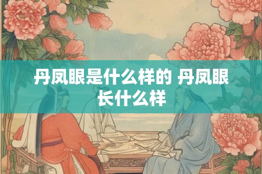 丹凤眼是什么样的 丹凤眼长什么样