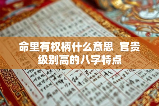 命里有权柄什么意思  官贵级别高的八字特点