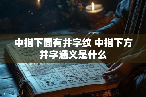 中指下面有井字纹 中指下方井字涵义是什么