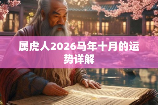 属虎人2026马年十月的运势详解