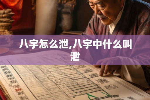 八字怎么泄,八字中什么叫泄