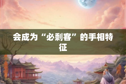 会成为“必剩客”的手相特征