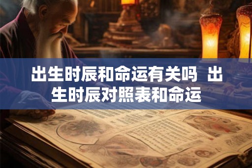 出生时辰和命运有关吗  出生时辰对照表和命运