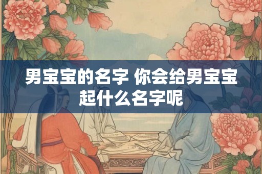 男宝宝的名字 你会给男宝宝起什么名字呢