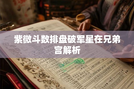 紫微斗数排盘破军星在兄弟宫解析
