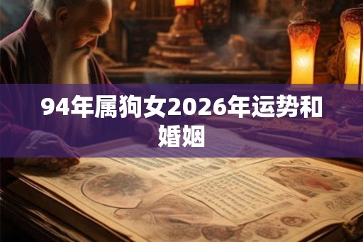 94年属狗女2026年运势和婚姻