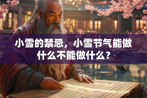 小雪的禁忌，小雪节气能做什么不能做什么？