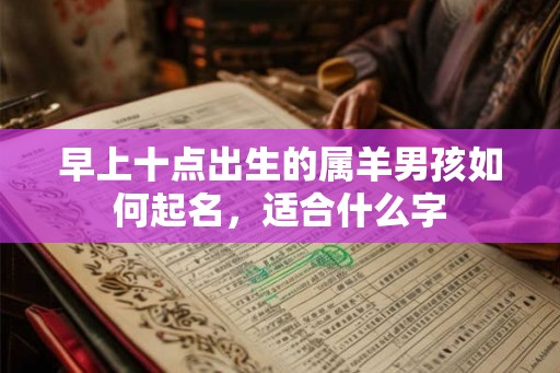 早上十点出生的属羊男孩如何起名，适合什么字
