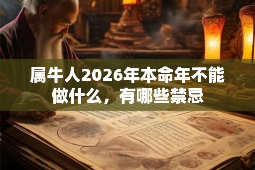 属牛人2026年本命年不能做什么，有哪些禁忌