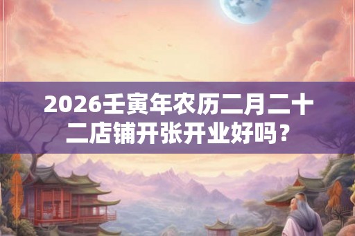 2026壬寅年农历二月二十二店铺开张开业好吗? 2026壬寅年农历二月二十二店铺开张开业好吗?