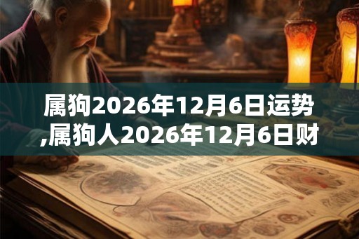 属狗2026年12月6日运势,属狗人2026年12月6日财运,生肖狗2026年12月6日运势 属狗2026年12月6日运势,属狗人2026年12月6日财运,生肖狗2026年12月6日运势