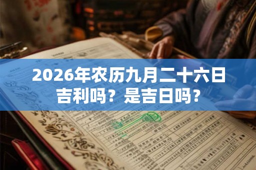 2026年农历九月二十六日吉利吗？是吉日吗？