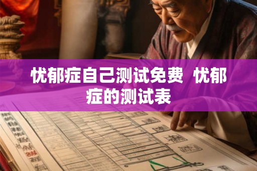 忧郁症自己测试免费  忧郁症的测试表