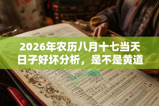 2026年农历八月十七当天日子好坏分析，是不是黄道吉日？