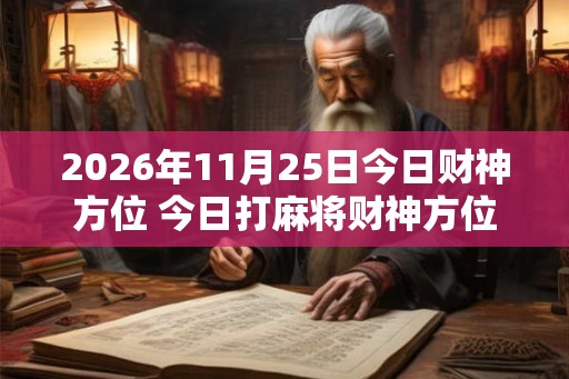 2026年11月25日今日财神方位 今日打麻将财神方位一览表