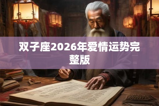 双子座2026年爱情运势完整版