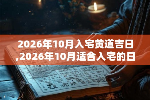2026年10月入宅黄道吉日,2026年10月适合入宅的日子
