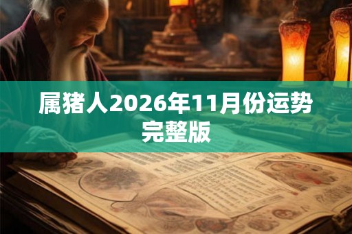 属猪人2026年11月份运势完整版