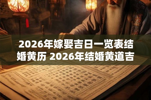 2026年嫁娶吉日一览表结婚黄历 2026年结婚黄道吉日查询