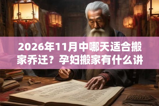 2026年11月中哪天适合搬家乔迁？孕妇搬家有什么讲究？