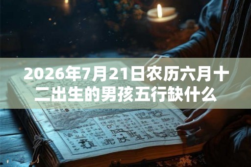 2026年7月21日农历六月十二出生的男孩五行缺什么