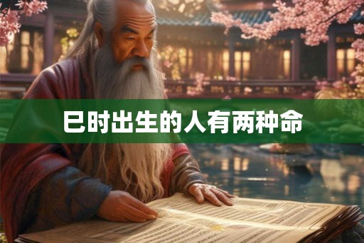 巳时出生的人有两种命
