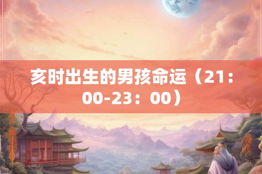 亥时出生的男孩命运（21：00-23：00）