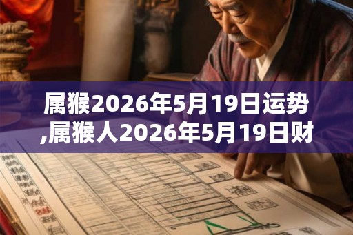 属猴2026年5月19日运势,属猴人2026年5月19日财运,生肖猴2026年5月19日运势