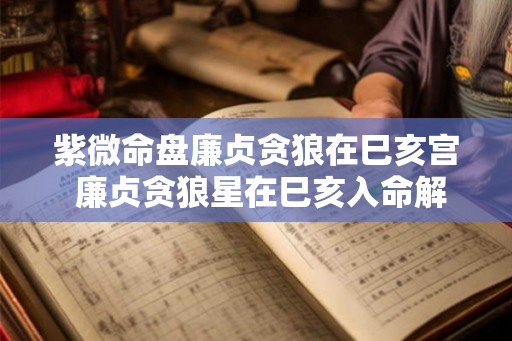 紫微命盘廉贞贪狼在巳亥宫 廉贞贪狼星在巳亥入命解析