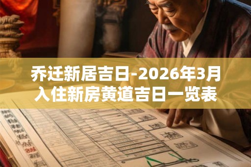 乔迁新居吉日-2026年3月入住新房黄道吉日一览表