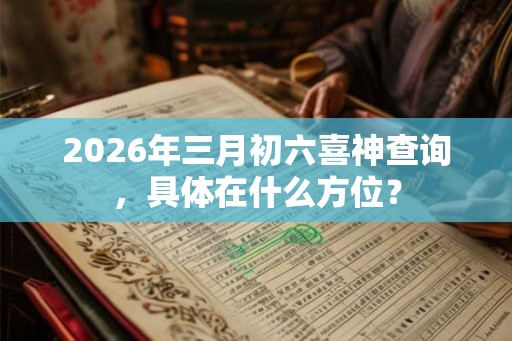 2026年三月初六喜神查询，具体在什么方位？