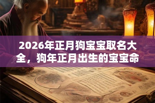 2026年正月狗宝宝取名大全，狗年正月出生的宝宝命好么？
