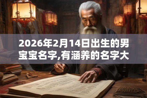 2026年2月14日出生的男宝宝名字,有涵养的名字大全