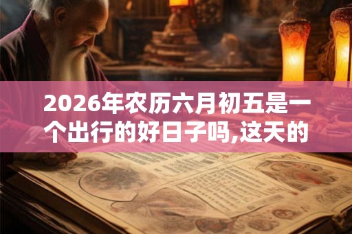 2026年农历六月初五是一个出行的好日子吗,这天的吉时有哪些？