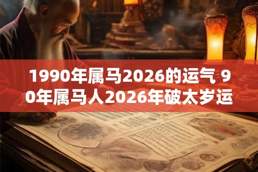 1990年属马2026的运气 90年属马人2026年破太岁运势如何