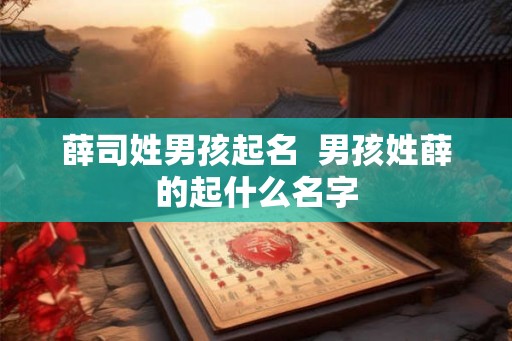 薛司姓男孩起名  男孩姓薛的起什么名字